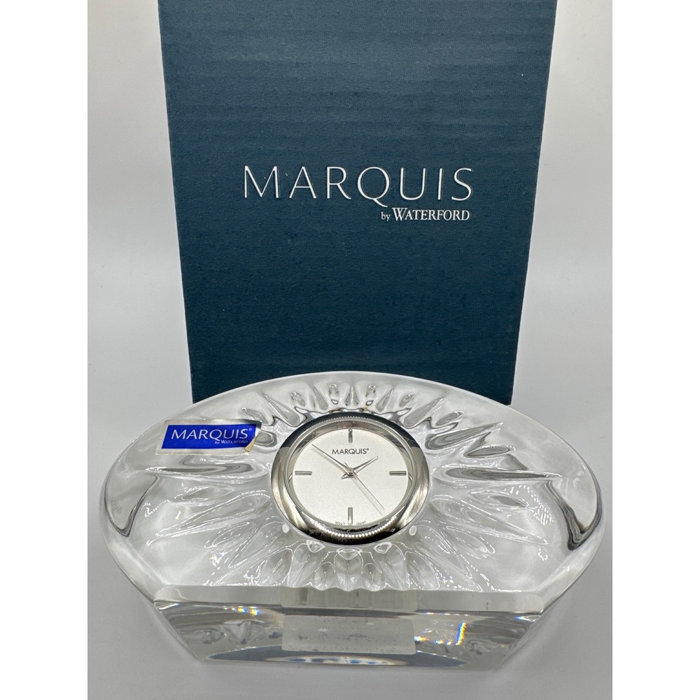 Marquis by Waterford Sheridan Lead Crystal Desk Clock 154140 New in Box